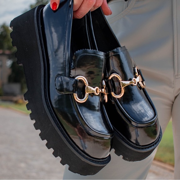 Jeffrey Campbell: Skooled in Black Chunky Loafers - Picture 1 of 5
